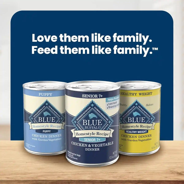 Blue Buffalo Homestyle Recipe Chicken & Vegetable Dinner Paté Natural Wet Dog Food for Senior 7+ Dogs, Made with Natural Ingredients, Vitamins & Minerals, 12.5-Oz. Can (12 Count)10