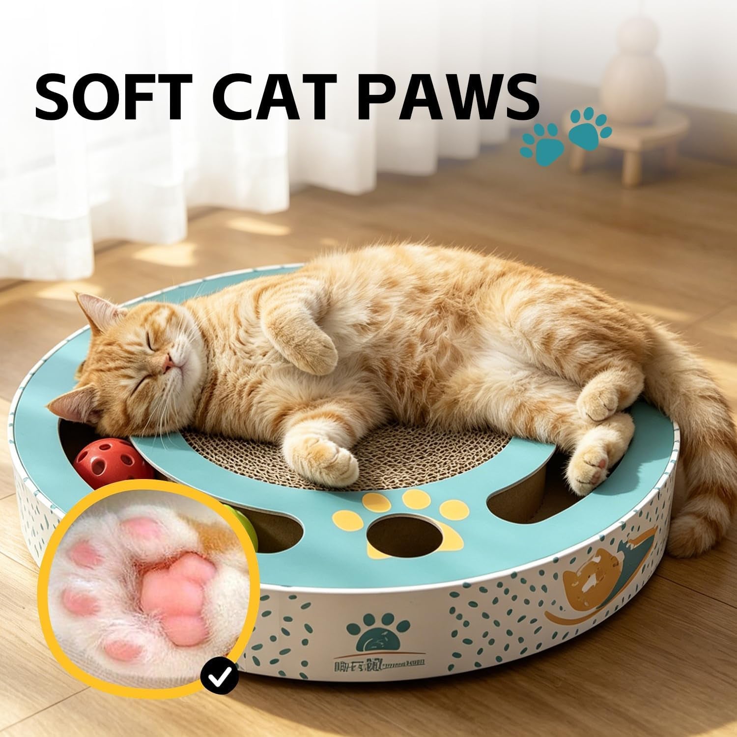 round-cat-scratching-pad-modern-cats-scratcher-cardboard-interactive-toys-for-indoor-cats-with-2-bell-balls-and-kitten-tunnel