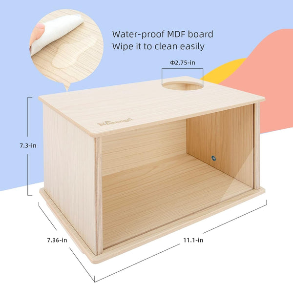 Niteangel Visible Hamster Digging Box for Syrian Dwarf Roborovski Campbell Hamsters Gerbils Mice Lemmings Degus or Other Small-Sized Pets (Burlywood)2