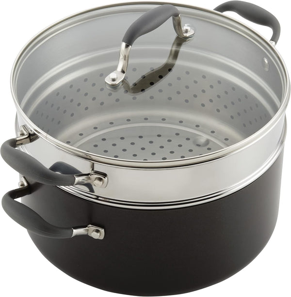 Advanced Hard-Anodized Dutch Oven Multipurpose Steamer Set, 8.5-Quart, Graphite9