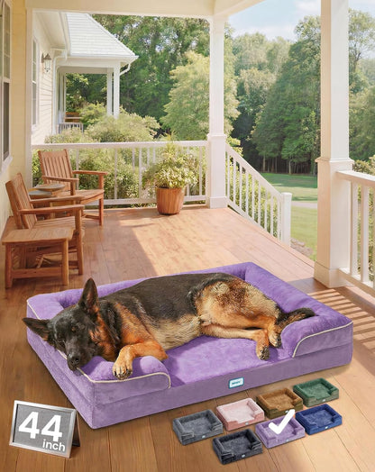 Ohgeni Orthopedic Extra Large Dog Bed Couch, Memory Foam, 44-Inch (Gray) | Waterproof Pet Bed with Machine-Washable Removable Cover & Soft Comfortable Fabric17