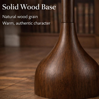 Mid Century Modern Real Wood Floor Lamp with 2 Shades for Two Looks | 65" Tall,Sculptural Teardrop Base,Wooden Pull Chain,Vintage Standing Lamp,Linen Shades,Living Room,Bedroom, Bulb Included3
