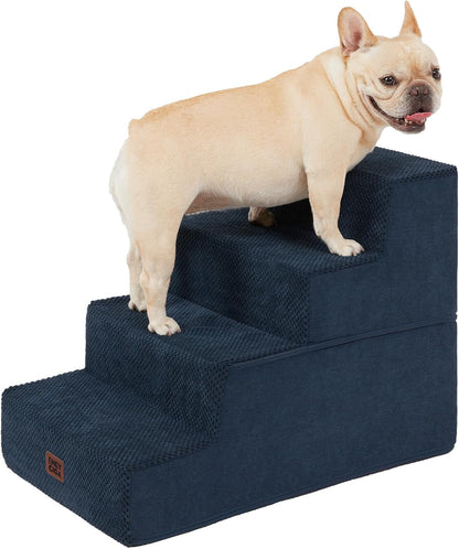 EHEYCIGA Dog Stairs for Bed 18" H, Dog 4-Steps for High Bed, Olive Green | Pet Steps for Small Dogs and Cats, Non-Slip Balanced Pet Ramp Indoor26