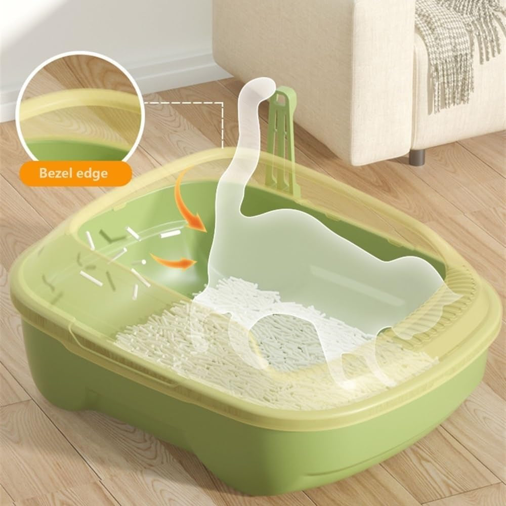 pet-supplies-open-top-cat-litter-box-with-scoop-high-side-sifting-tray-for-all-catsgreen