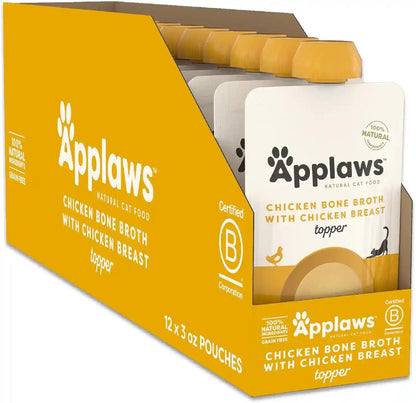 Applaws Fish & Chicken Variety Bone Broth Cat Food Topper 6-Pack 3Oz Pouch | 100% Natural, High Quality Ingredients, High Protein, No Artificial Additives, Limited Ingredients9