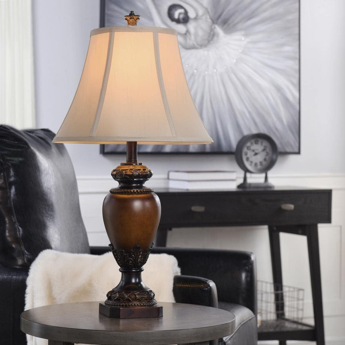l3-1123ds-28-5-inch-one-light-table-lamp-brown-finish-with-taupe-fabric-shade