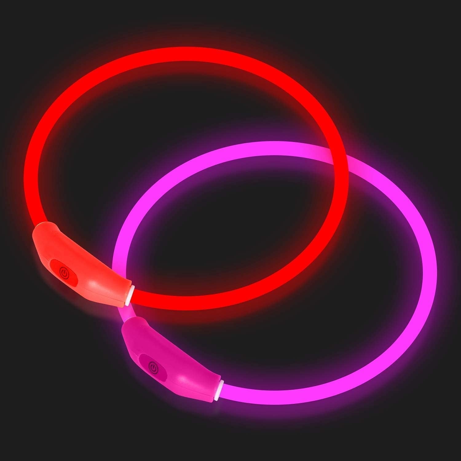 2-pack-led-dog-collar-light-up-dog-collars-rechargeable-dog-lights-for-night-walking-universal-reusable-safety-necklace-for-small-medium-large-dogs-red-pink
