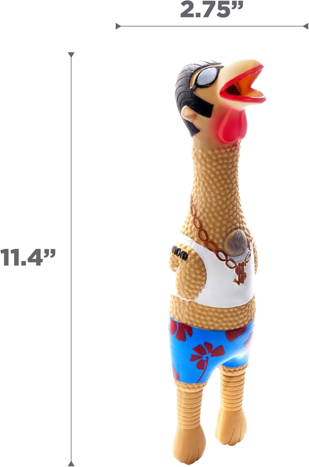 outward-hound-by-charming-pet-squawkers-earl-latex-squeaky-rubber-chicken-dog-toy-funny-interactive-holiday-toy-for-dogs-large-size