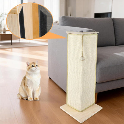 28.8" Tall Couch Corner Cat Scratcher, Sisal Scratching Pad with Toy Ball for Sofa, Stylish Modern Furniture Protector, Easy Assembly Cat Scratching Post5