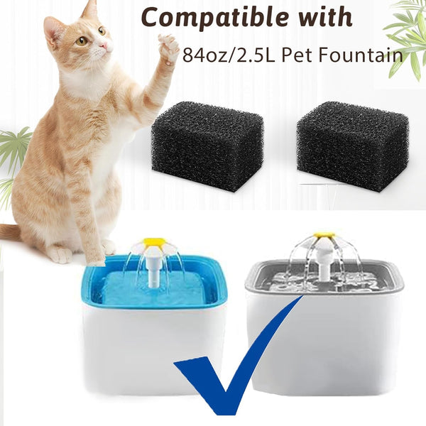 Cat Water Fountain Filters, Pack of 8 Cat Fountain Sponge Filter Pre-Filter Sponges for 84Oz/2.5L Automatic Cat Fountain3