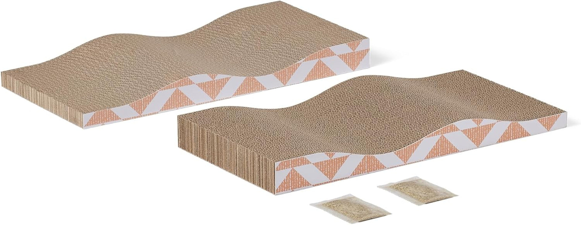 amazon-basics-cat-scratching-post-reversible-double-sided-corrugated-cardboard-with-catnip-curved-wave-design-16-5-x-8-1-x-1-6-in-2-pack