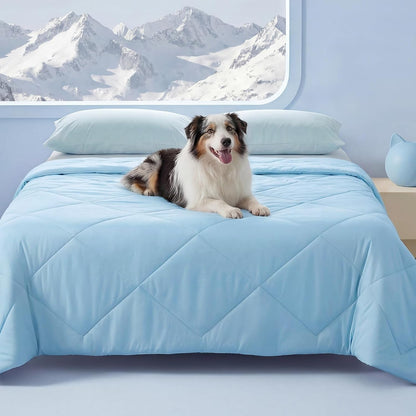 Luciphia Q-MAX>0.4 Cooling Dog Blanket Breathable Cold Pet Puppy Blue,29X40 | Silky Soft Self-Cooling; Summer Calming Mat; Easy Clean Washable; Lightweight Couch Protector for Dogs, Cats, and Puppies.9
