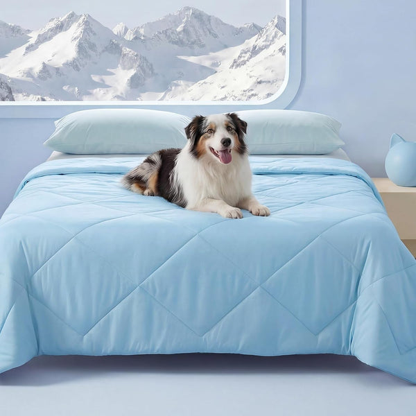 Luciphia Q-MAX>0.4 Cooling Dog Blanket Breathable Cold Pet Puppy Blue,29X40 | Silky Soft Self-Cooling; Summer Calming Mat; Easy Clean Washable; Lightweight Couch Protector for Dogs, Cats, and Puppies.9