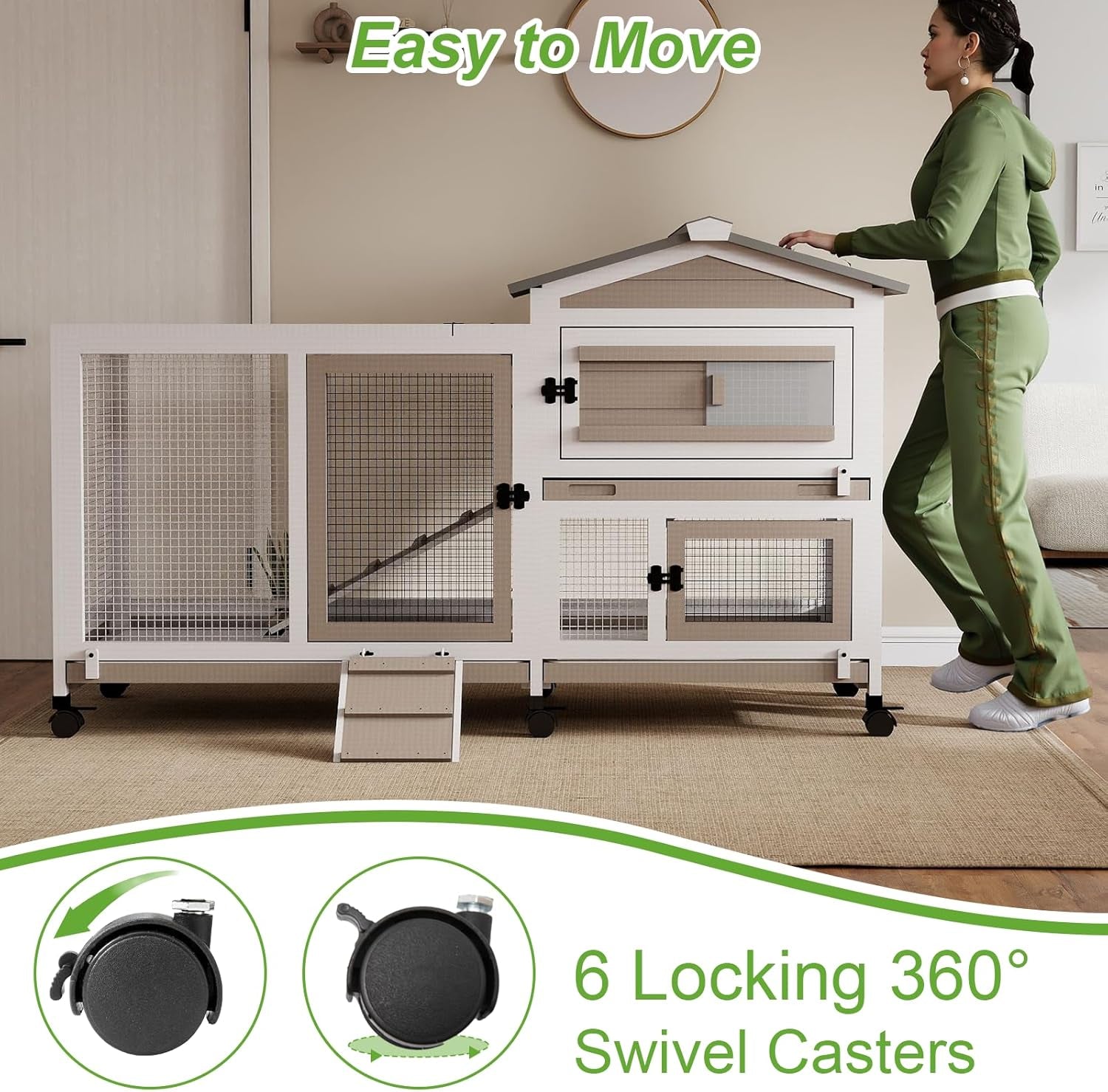 2-story-rabbit-hutch-outdoor-indoor-wooden-bunny-cage-with-6-lockable-wheels-3-removable-no-leakage-pull-out-trays-chew-proof-ramp-waterproof-roof-ideal-for-rabbit-guinea-pig