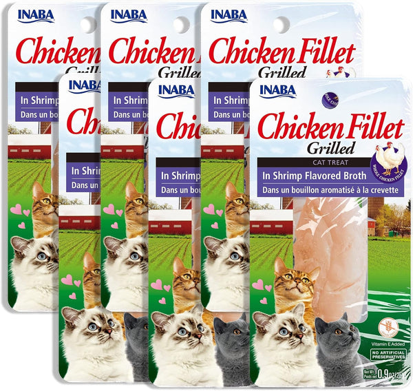 INABA Grilled Fillet Cat Treats, Chicken Fillet Variety Box, 10Ct | Hand-Cut Grilled Chicken, Broth-Packed, Vacuum Packed, 78% Moisture, Immune Support, Grain-Free, 10 X 0.9 Oz Fillets9