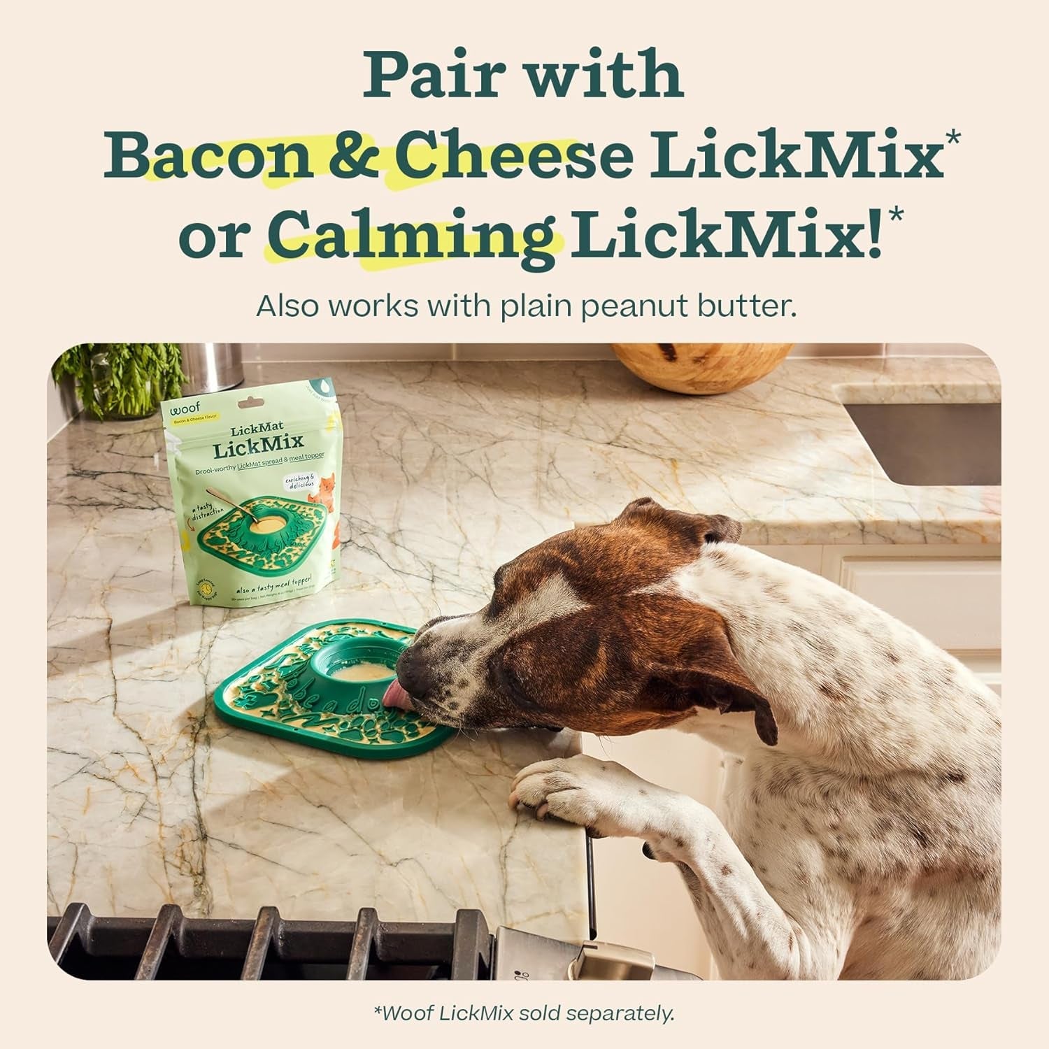 woof-lickmat-slow-feeder-mat-for-dogs-green-built-in-mixing-bowl-bpa-free-silicone-non-slip-suction-cups-dishwasher-safe-easy-to-clean