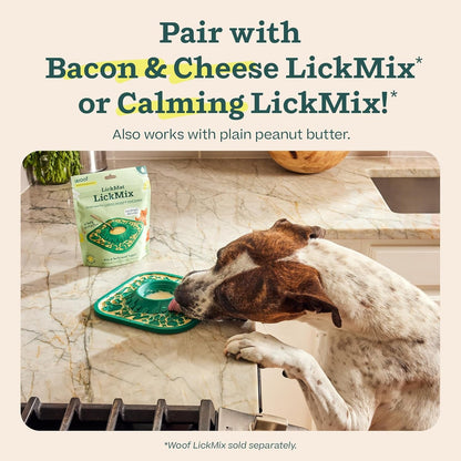 Woof Lickmat, Slow Feeder Mat for Dogs, Green | Built-In Mixing Bowl, Bpa-Free Silicone, Non-Slip Suction Cups, Dishwasher Safe, Easy to Clean6