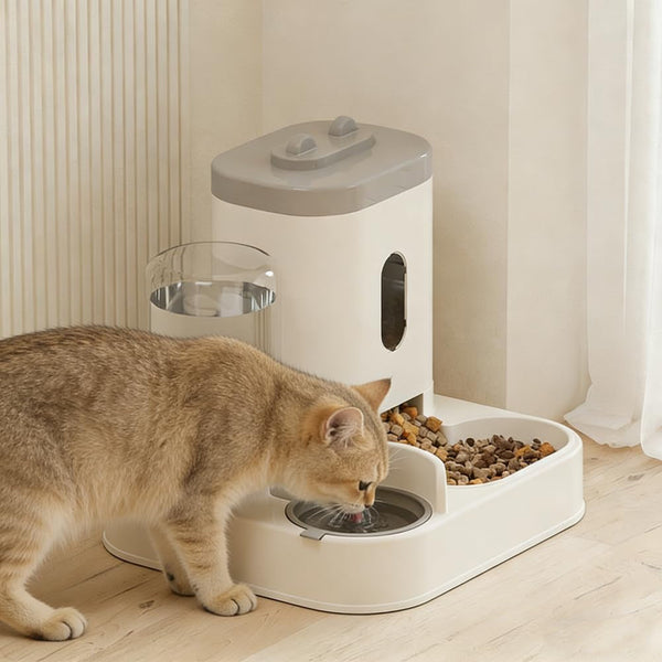 Automatic Cat Feeder and Water Dispenser Set, Gravity Pet Food Bowl and Waterer Station Large-Capacity for Small Medium Pets Puppy Kitten Rabbit (Blue)5