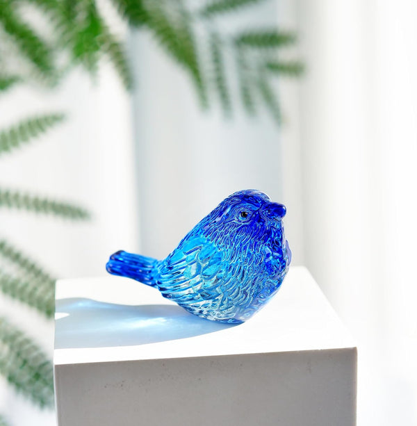 Blue Glass Bird Figurine Crystal Animal Collectible Shelf Decor | Blue Glass Bird Figurine Crystal Animal Collectible Ornament for Bird Lovers Home Shelf Desk Office Display Gift5