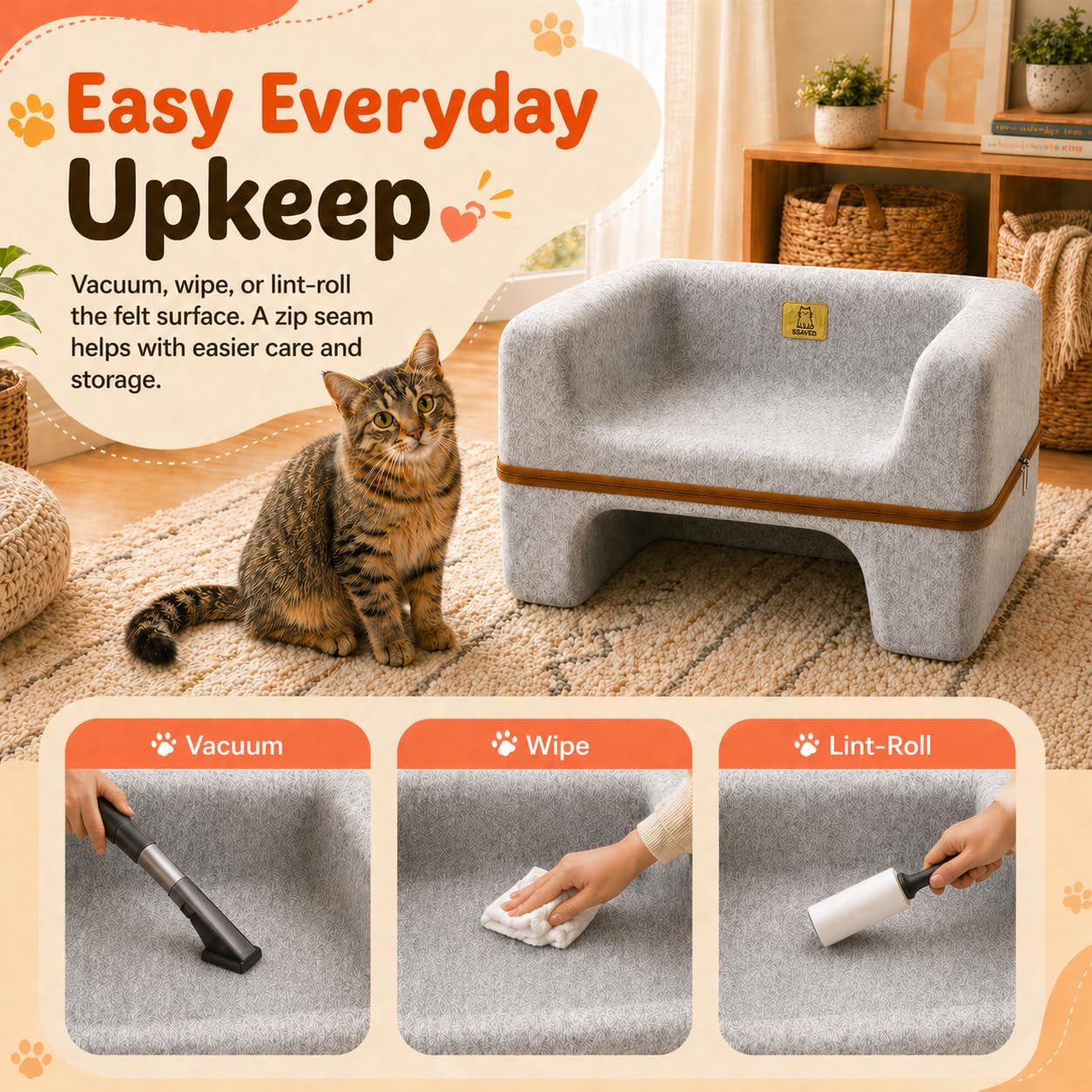 large-cat-bed-for-indoor-cats-2-tier-cat-cave-bed-with-top-lounge-lower-hideaway-washable-pet-felt-cat-sofa-for-living-room-bedroom-apartment-scratch-friendly-cat-furniture-light-gray