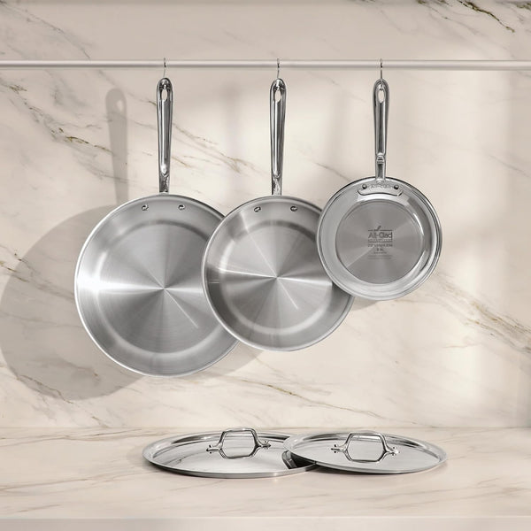 All-Clad D3® Stainless Steel 5 Piece Frypan Set- Made in USA- Includes 8", 10" and 12" Frying Pans with Lid - Professional Grade -Oven Safe & Induction Compatible9