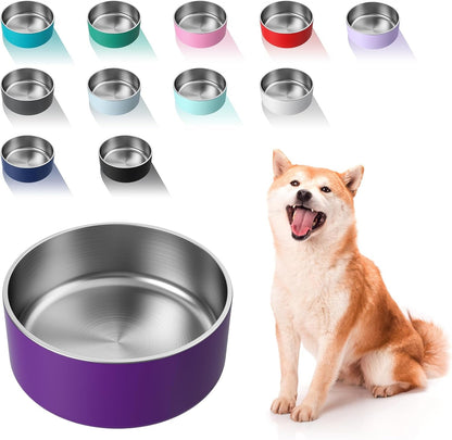 WENBOKMIN Dog Bowl, Stainless Steel Food and Water Bowl, 40Oz, Blue | Non Slip Quiet Bottom, Easy to Clean, Dishwasher Safe8