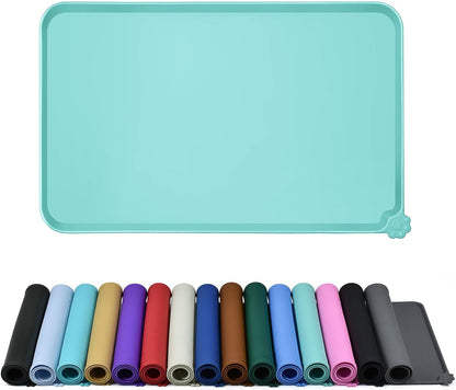 Reopet Silicone Pet Feeding Mat - Waterproof & Non-Slip Dog Cat Placemat | High Raised Edges Prevent Food & Water Spills to Protect Floors, Easy to Clean, Fit for Dog Cat Bowls30