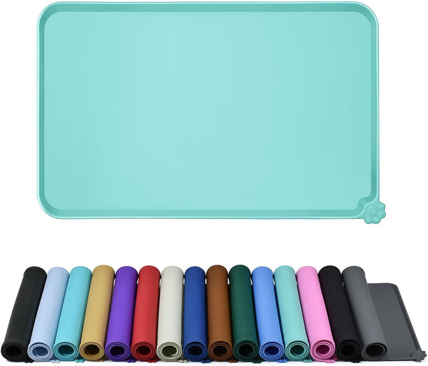 Reopet Silicone Pet Feeding Mat - Waterproof & Non-Slip Dog Cat Placemat | High Raised Edges Prevent Food & Water Spills to Protect Floors, Easy to Clean, Fit for Dog Cat Bowls30