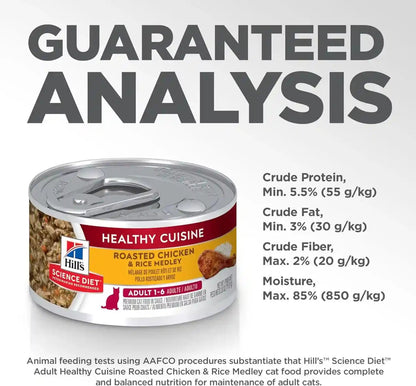Hill'S Science Diet Adult 1-6 Healthy Cuisine Wet Cat Food | #1 Veterinarian Recommended, Roasted Chicken & Rice, 2.8 Oz. Cans, 24-Pack10