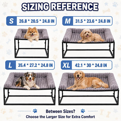 Adjustable Bedside Dog Bed for Medium Dogs, Elevated Co-Sleeper Dog Bed with Reinforced Metal Frame, Thick Supportive Cushion Mattress & Washable Cover, Dog Bedside Sleeper for Dogs & Cats8
