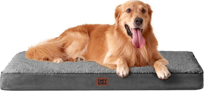 EHEYCIGA Orthopedic Dog Bed Large with Removable Washable Cover, 41IN Grey | Egg Crate Foam Support, Durable Oxford Fabric, Non-Slip Bottom, Machine Washable, Soft Waterproof Plush Pet Bed Mat for Crate1