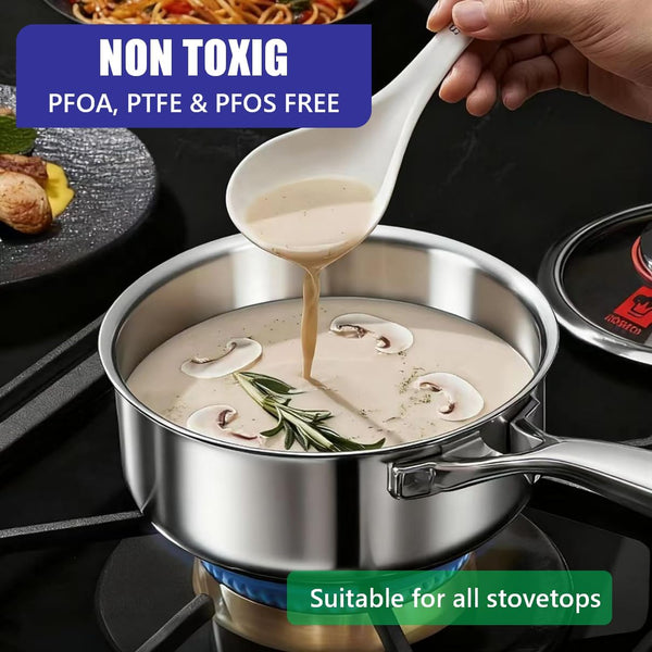 Stainless Steel Cookware Set, 5-Ply Cookware，8-Piece Pots and Pans Set, 316L Professional Grade, Oven and Broiler Safe to 650°F, Dishwasher Safe, Durable, Induction Compatible, Silver4