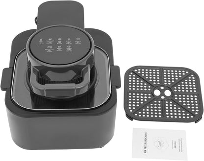 9L Large Capacity Air Fryer with Clear Lid, 1350W Touchscreen for 360° Even Cooking, 6-In-1 Airfryer Toaster Oven with Preheat and Keep Warm, Dishwasher Safe Basket, Black4