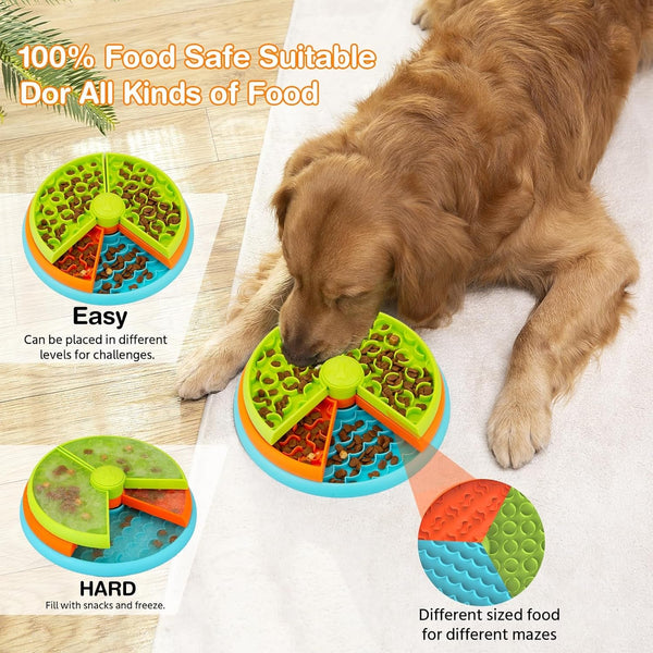 Slow Feeder Dog Bowl 3 Levels, Reduces Boredom and Anxiety, Non-Slip Interactive Puzzle Feeder, Suitable for Small/Medium/Larger Dogs3