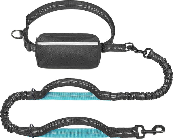 Iyoshop Hands Free Dog Leash with Zipper Pouch, Dual Padded Handles and Durable Bungee for Walking, Jogging and Running Your Dog (Large, 25-120 Lbs, Black)15