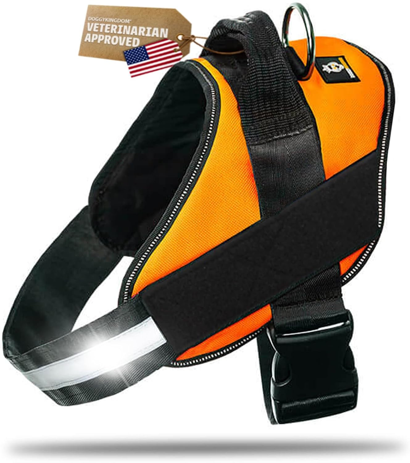 doggykingdom-no-choke-dog-harness-with-handle-and-patch-panels-adjustable-reflective-dog-vest-for-small-sized-dog-blue-s