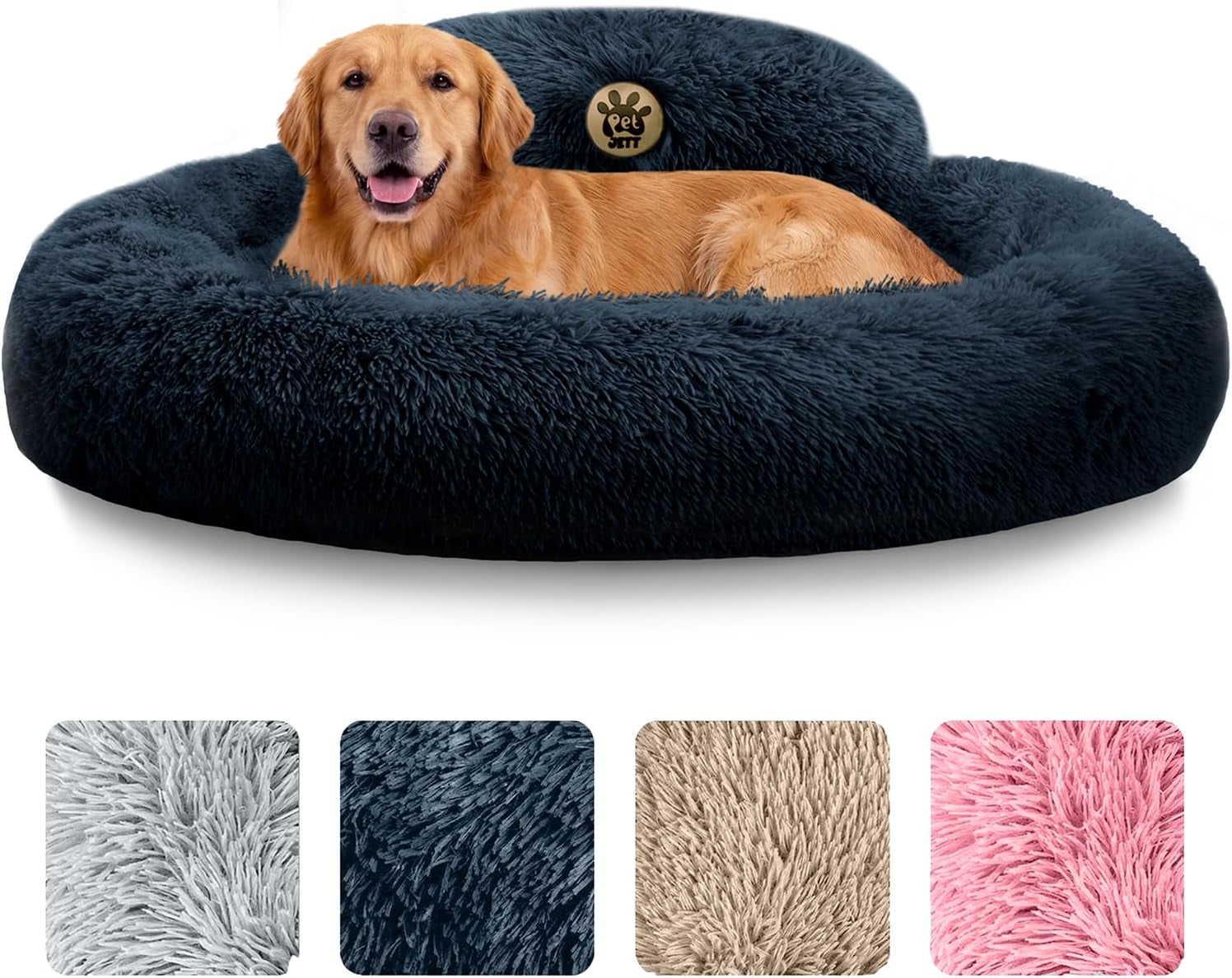 petjett-calming-dog-bed-medium-size-dog-30-donut-bed-washable-dog-bed-anti-slip-super-soft-fluffy-plush-round-dog-bed-anti-anxiety-premium-comfort-pet-bed-fits-dogs-upto-45-lbs-dark-grey