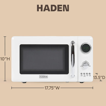 Haden 700 Watt 0.7 Cubic Foot Microwave Oven with Digital Controls | Defrost, and Instant Start Countertop Small Appliance, Ivory/Chrome4