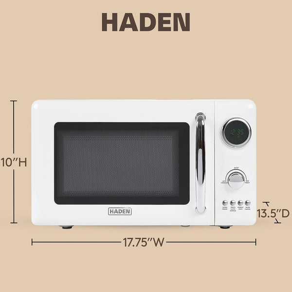 Haden 700 Watt 0.7 Cubic Foot Microwave Oven with Digital Controls | Defrost, and Instant Start Countertop Small Appliance, Ivory/Chrome4