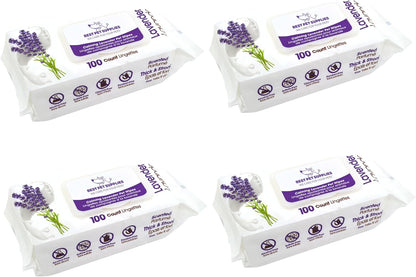 Best Pet Supplies Cleaning Dog Wipes - Calming Lavender, 400 Count | Lavender Scented, Large 8X9" Pet Wipes, Vitamin E, Puppy & Cat Safe, Gentle Grooming, Resealable Pouch Prevents Drying1