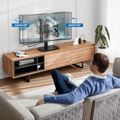Universal TV Stand for 27-60 Inch Tvs with Swivel Mount, Height Adjustable Table Top TV Stand Mount, Heavy Duty Tempered Glass Base, TV Pedestal Stand Holds up to 88 Lbs, VESA 400X400Mm4