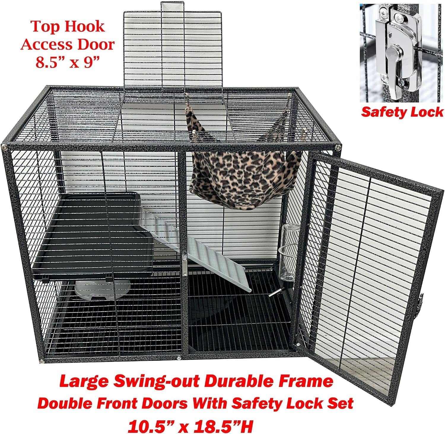 large-two-full-story-deluxe-double-unit-4-tiers-tight-1-2-inch-bar-spacing-durable-front-doors-water-bottle-food-bowl-for-feisty-ferret-squirrel-hammock-rat-gerbil-small-animal-critter-rolling-cage