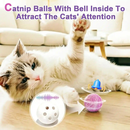 Retro Shaw Catnip Balls with Bell inside - 6 Pcs Interactive Catnip & Silvervine Cat Toys, Durable Wool Balls for Indoor Cats, Kitten Teething Toys, Natural Catnip Toys for Bored Cats4