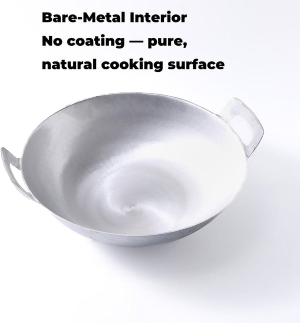 Kawali Filipino Wok, 13 in Aluminum Double-Handle Pan | Deep Round-Bottom Design, for Pancit, Stir-Frying and Shallow Frying, Gas and Outdoor Burner Use7