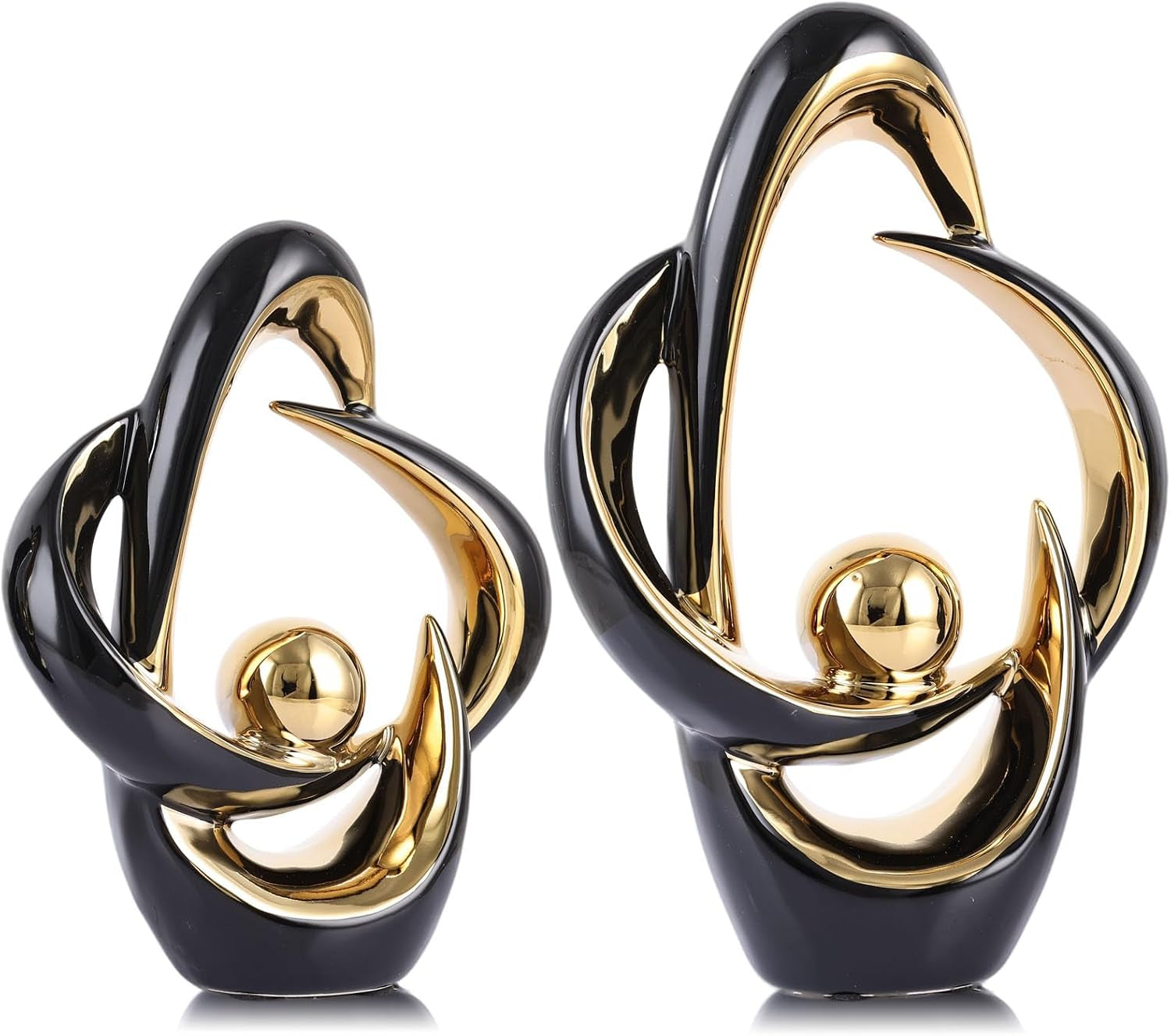 2pcs-home-decor-accent-ceramic-statue-abstract-sculptures-centerpieces-mid-century-modern-decor-for-tables-coffee-table-top-decorations-for-living-room-desktop-shelf-dining-room-kitchen-black