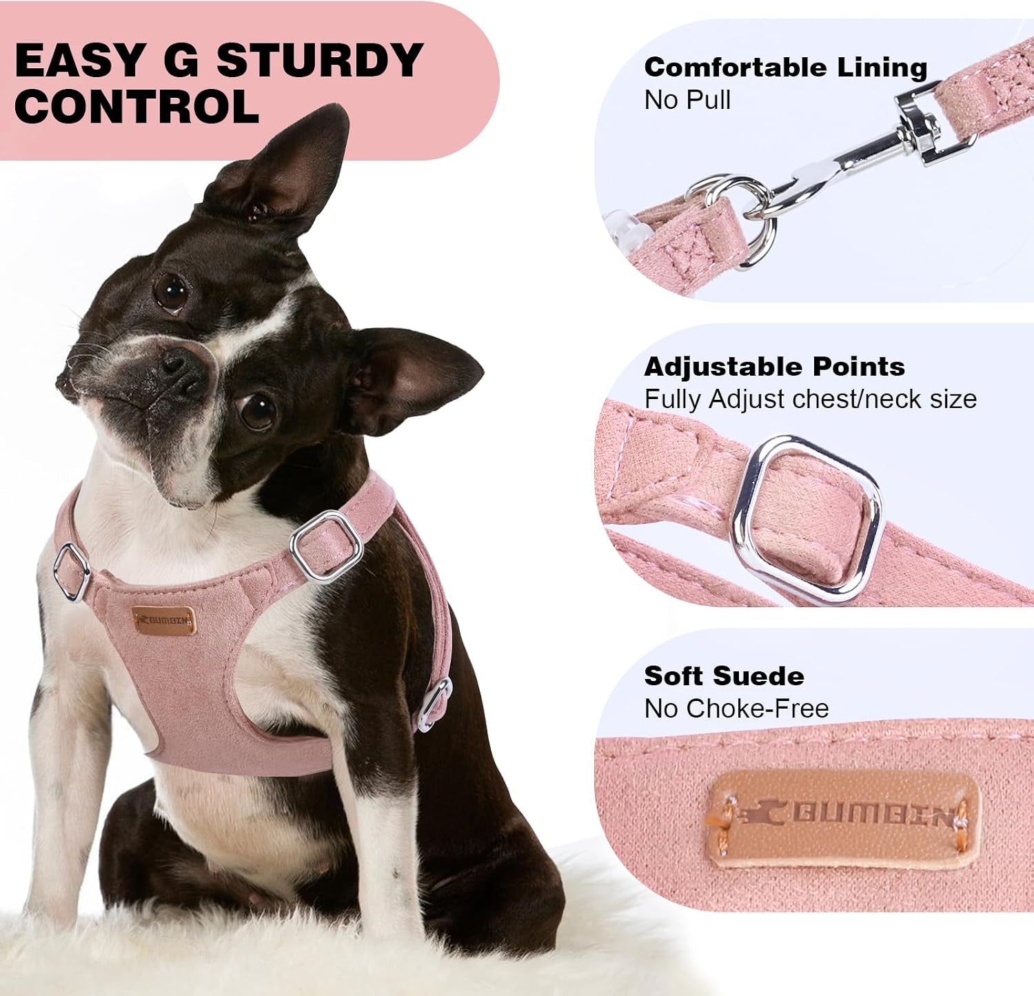 dog-harness-and-leash-set-xxs-no-pull-adjustable-puppy-harness-with-multifunction-pink-dog-leash-and-dog-collar-soft-no-choke-escape-proof-pet-harness-vest-for-small-dogs-and-cats-pink-s