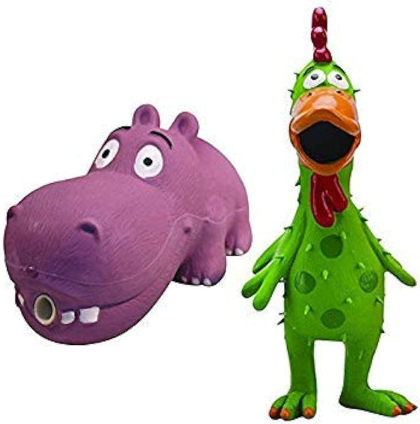 Multipet Polka Dot Globken Chicken Latex Dog Toy - Squeaky Toy for All Dogs - Easy-To-Clean Squeaky Toys - Latex Dog Toys for Playing (1 Count, 11.5”, Random Color Surprise)10