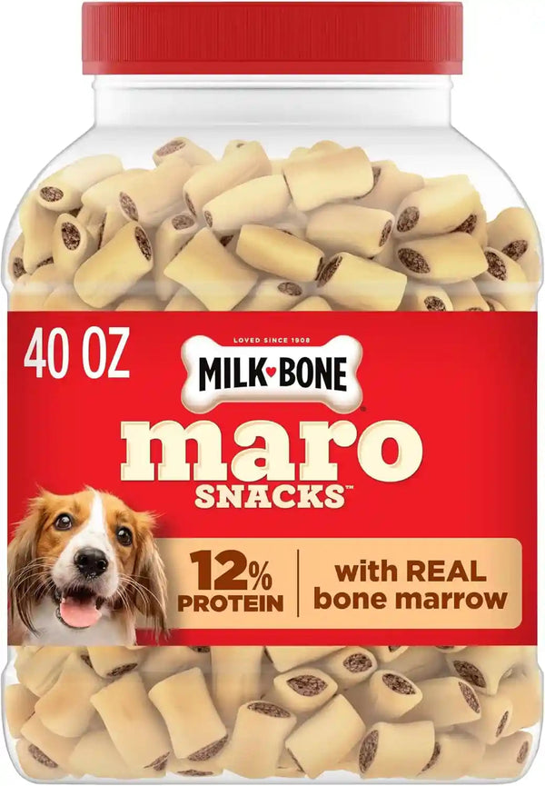 Milk-Bone Marosnacks Small Dog Treats with Real Bone Marrow, 40 Oz. Canister | Dog Treats with 12% Protein19
