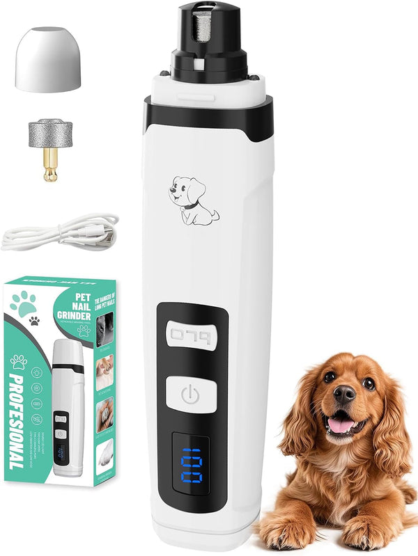 Silent Pet Nail Grinder for Dogs & Cats, 3 Grinding Heads | Professional 2-Speed Rechargeable Dog Nail Trimmer for Small/Medium Dogs & Cats, Painless Paw Grooming10