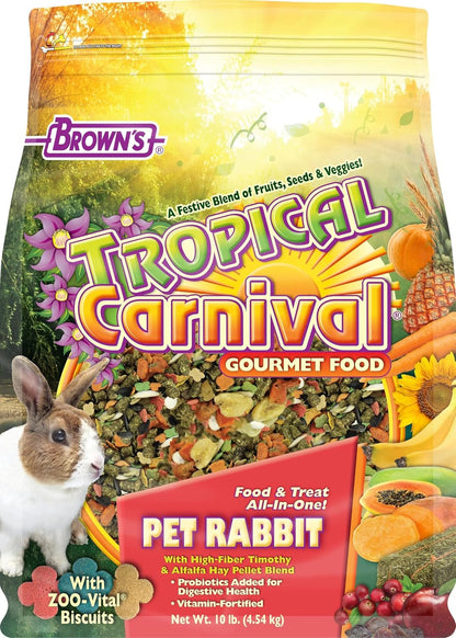 F.M. Brown'S Tropical Carnival, Gourmet Pet Rabbit Food with High-Fiber Timothy and Alfalfa Hay Pellets, Probiotics for Digestive Health, Vitamin-Nutrient Fortified Daily Diet, 10 Lb.1